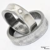 Snubní prsteny nerezová ocel damasteel Collium + diamant 2.4mm