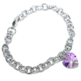 Náramek z chirurgické oceli s křišťálem Swarovski LSW082B