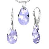 Stříbrná souprava Kapka Tanzanite vyrobena se SWAROVSKI ELEMENTS LSW103S