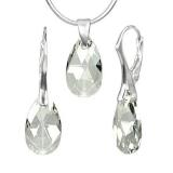 Stříbrný set Kapka Crystal Silver Shade vyroben se SWAROVSKI ELEMENTS LSW102S