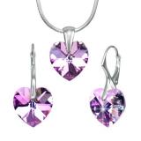 Stříbrný set SRDCE 14mm vyroben s CRYSTALLIZED™ – Swarovski Elements - Vitrail L