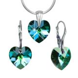 Stříbrný set SRDCE 14mm vyroben s CRYSTALLIZED™ – Swarovski Elements - Bermuda B