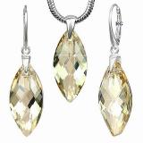 Luxusní stříbrná  souprava vyrobena s CRYSTALLIZED™ - Navette 30mm LSW075S