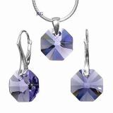 Stříbrná souprava vyrobena s CRYSTALLIZED™ – Swarovski Elements-Octagon 14mm LSW
