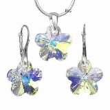 Stříbrná souprava vyrobena s CRYSTALLIZED™ – Swarovski Elements-Květina 18mm LSW