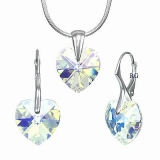 Stříbrná souprava vyrobena s CRYSTALLIZED™ SRDCE 14x14mm LSW069S