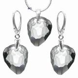Stříbrný set - Rock Black Diamond vyroben s CRYSTALLIZED™ – Swarovski Elements L