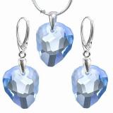 Stříbrný set - Rock Light Sapphire vyroben s CRYSTALLIZED™ – Swarovski Elements 