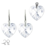 Stříbrný set - Srdce 17mm vyroben s CRYSTALLIZED™ – Swarovski Elements 01632WI62
