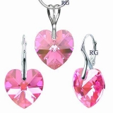 Stříbrný set růžový - vyroben s CRYSTALLIZED™ – Swarovski Elements LSW036S