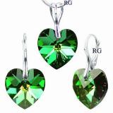 Stříbrný set zelený - vyroben s CRYSTALLIZED™ – Swarovski Elements LSW035S