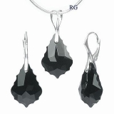 Stříbrný set baroque černý with CRYSTALLIZED™ – Swarovski Elements LSW034S
