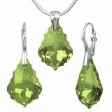 Stříbrný SET Baroque Olivine vyrobený se Swarovski Elements LSW023S