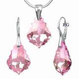 Stříbrná souprava vyrobena se Swarovski Elements - Baroque Light Rose LSW004S