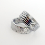 Snubní prsteny kovaná nerezová ocel damasteel DA-1003