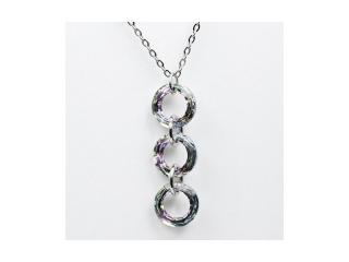 Ocelový náhrdelník se Swarovski kroužky