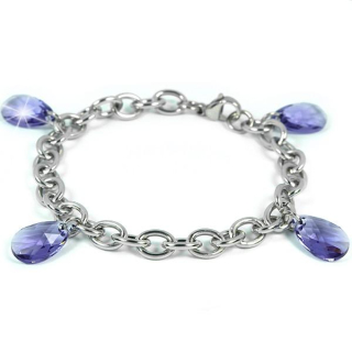 Luxusní náramek z chirurgické oceli s křišťálem Swarovski LSW103B