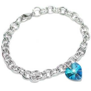 Náramek z chirurgické oceli s křišťálem Swarovski LSW086B