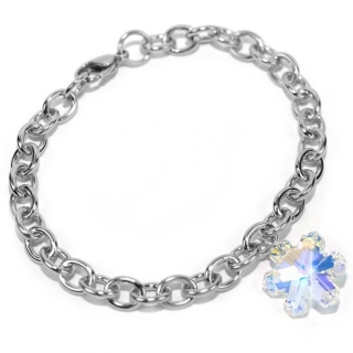 Náramek z chirurgické oceli s křišťálem Swarovski LSW084B