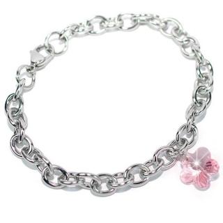 Náramek z chirurgické oceli s křišťálem Swarovski  LSW081B