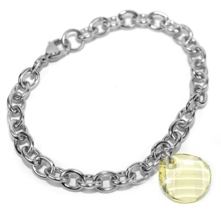 Náramek z chirurgické oceli s křišťálem Swarovski  LSW078B