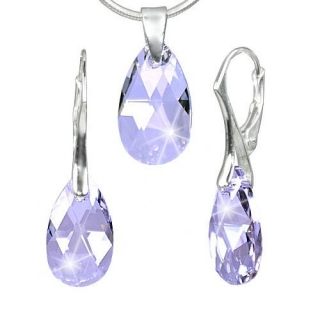 Stříbrná souprava Kapka Tanzanite vyrobena se SWAROVSKI ELEMENTS LSW103S