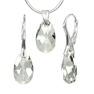 Stříbrný set Kapka Crystal Silver Shade vyroben se SWAROVSKI ELEMENTS LSW102S