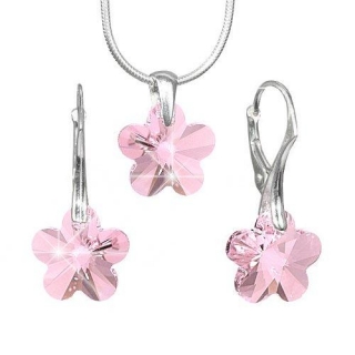 Stříbrný set Květina 14mm vyroben s CRYSTALLIZED™ – Swarovski Elements - Light R