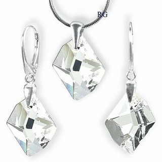 Stříbrný set - Cosmic Crystal 20mm vyroben s CRYSTALLIZED™ – Swarovski Elements 