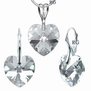 Stříbrný set šedý - vyroben s CRYSTALLIZED™ – Swarovski Elements LSW037S