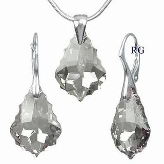 Souprava se Swarovski Elements - Baroque Black Diamond LSW022S