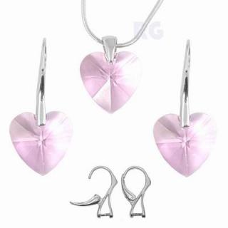 Souprava  šperky fialové srdce Srdce se Swarovski Elements SW010-13