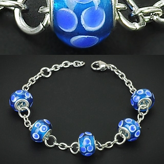 Náramek z chirurgické oceli s Blue Murano SSBM-0913