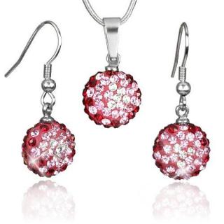 Ocelová elegantní souprava vyrobena se Swarovski Elements XPG1019-12