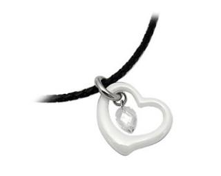 Přívěsek chirurgická ocel srdce TPSM003white