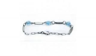 Ocelový náramek z krystalů Swarovski - kytičky