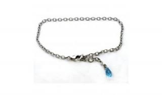 Ocelový řetízek na nohu s krystalem Swarovski
