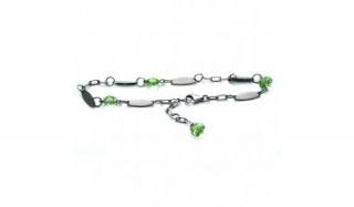 Ocelový řetízek na nohu z krystalů Swarovski
