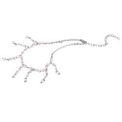 Ocelový Řetízek na nohu BAF03-PINK-WH
