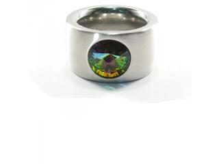 Ocelový prsten Vitrail se Swarovski krystalem