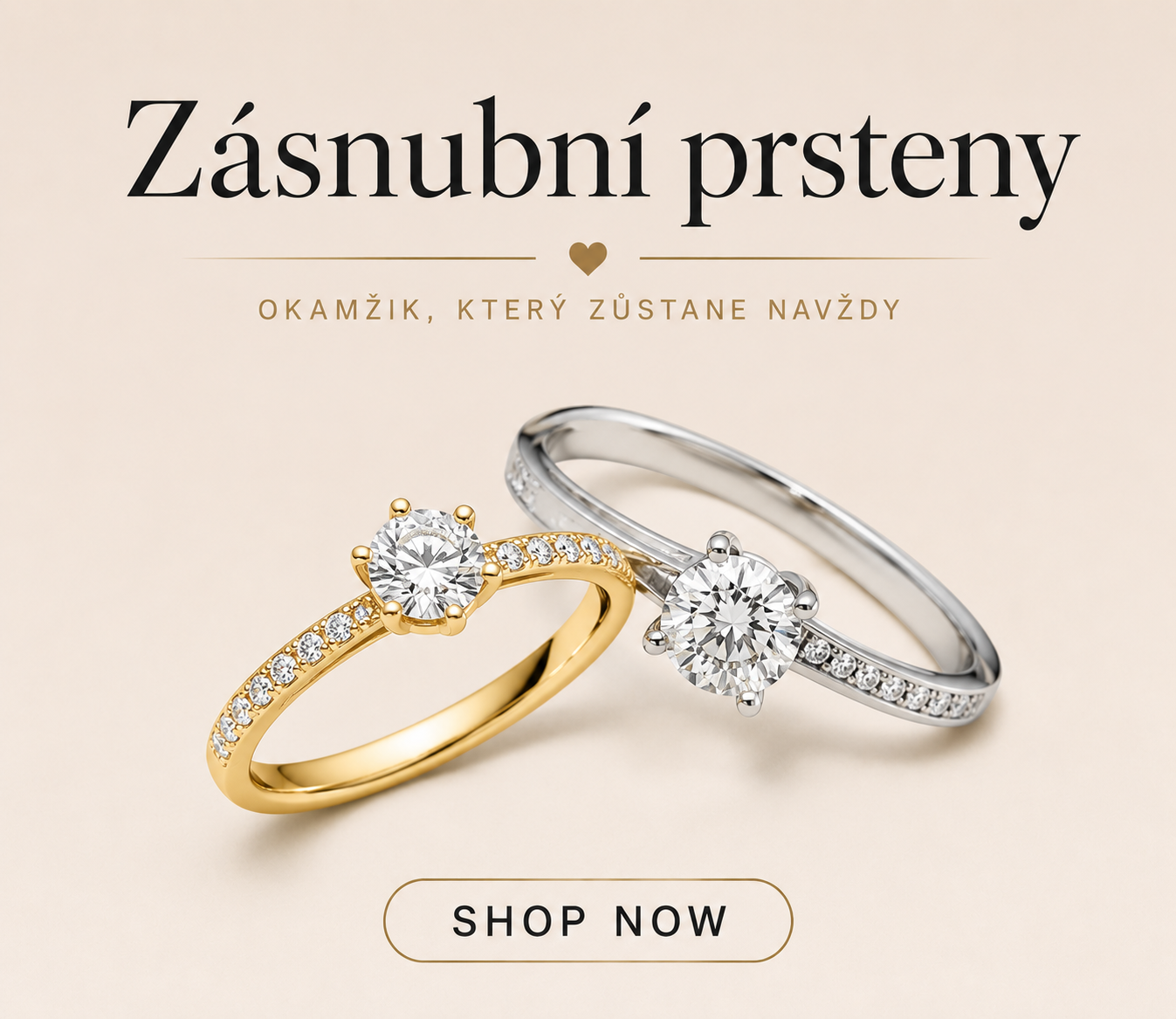 Zásnubní prsteny zlaté, ocelové a také stříbrné.