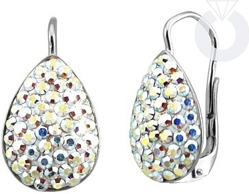 SILVEGO stříbrné náušnice se Swarovski® Crystals aurora borealis