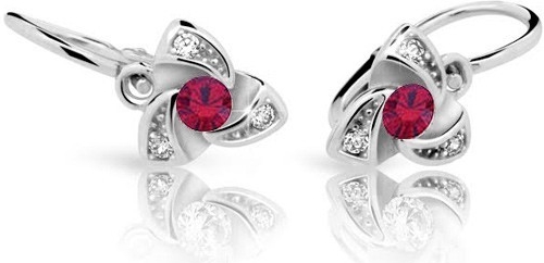 Dívčí naušnice na patent Cutie C2203-B Ruby Dark