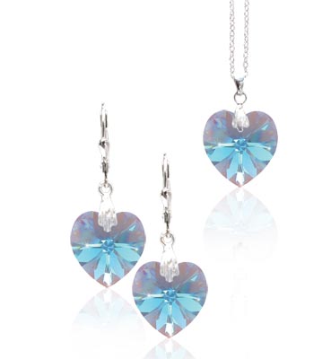 Stříbrná souprava Aquamarine Crystal 30b