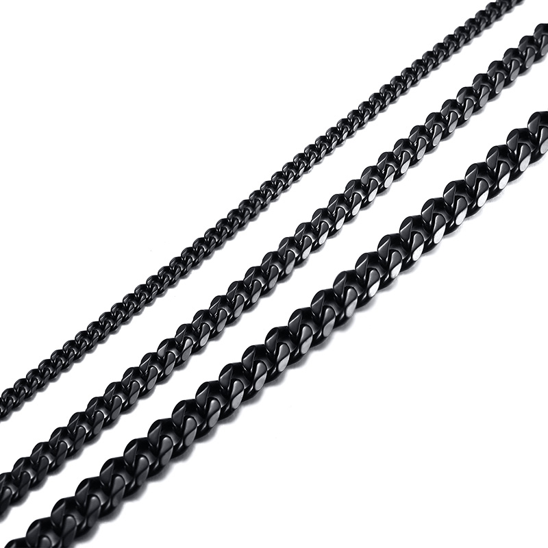 Řetízek z chirurgické oceli Curb Black 5mm