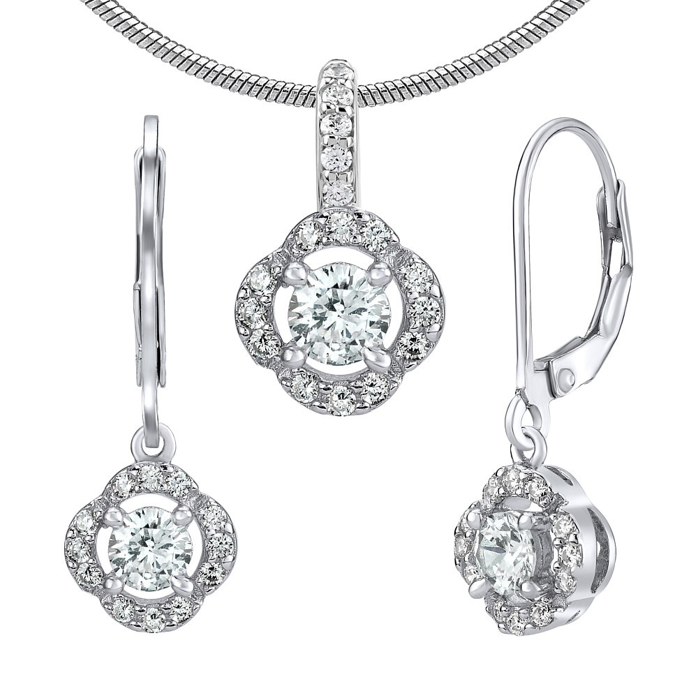 Set stříbrných šperků EIRA náušnice a přívěsek JJJS2200w