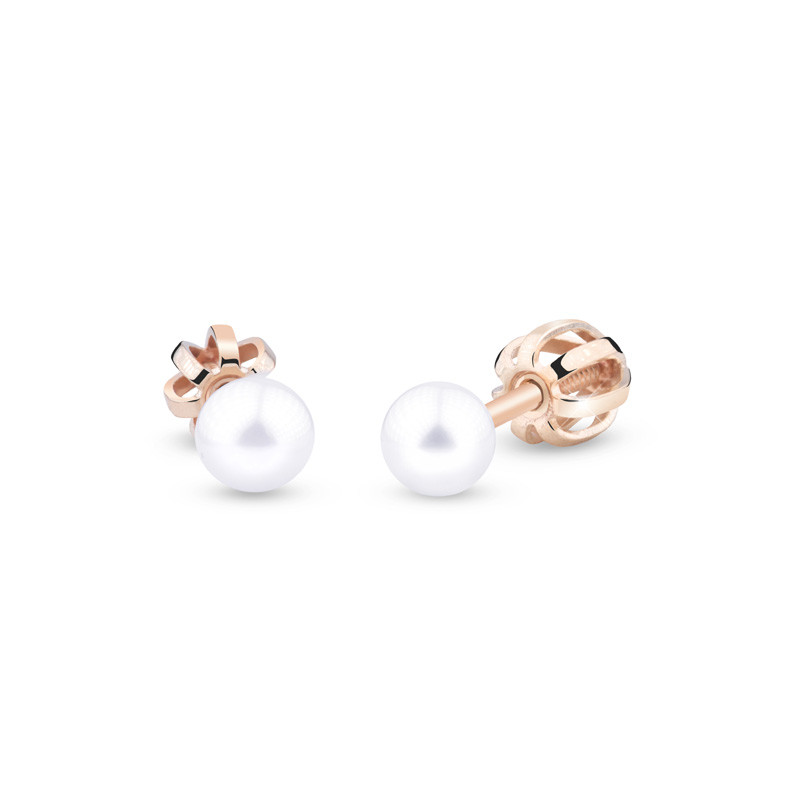 Zlaté náušnice s perlou 6 mm