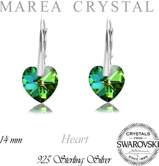 Náušnice SRDCE Vitrail Medium Swarovski Elements LSW070E