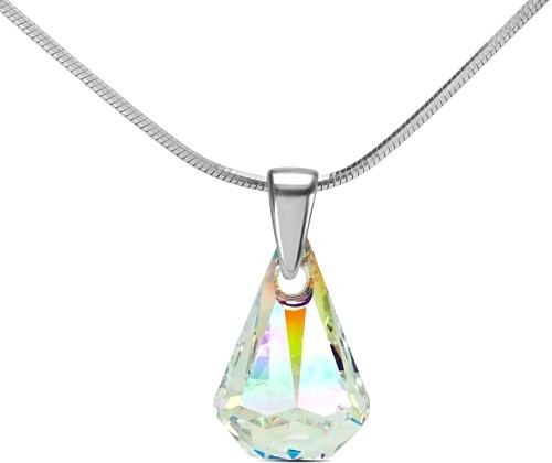 Stříbrný přívěsek XIRIUS Raindrop 14mm Crystal AB se Swarovski Elements - LSW177
