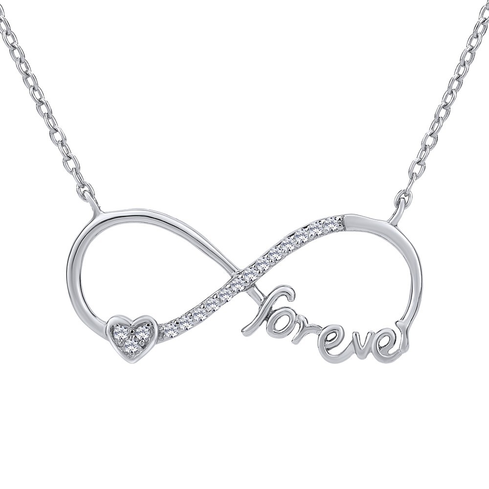 Stříbrný náhrdelník s přívěskem INFINITY forever JJJN0242